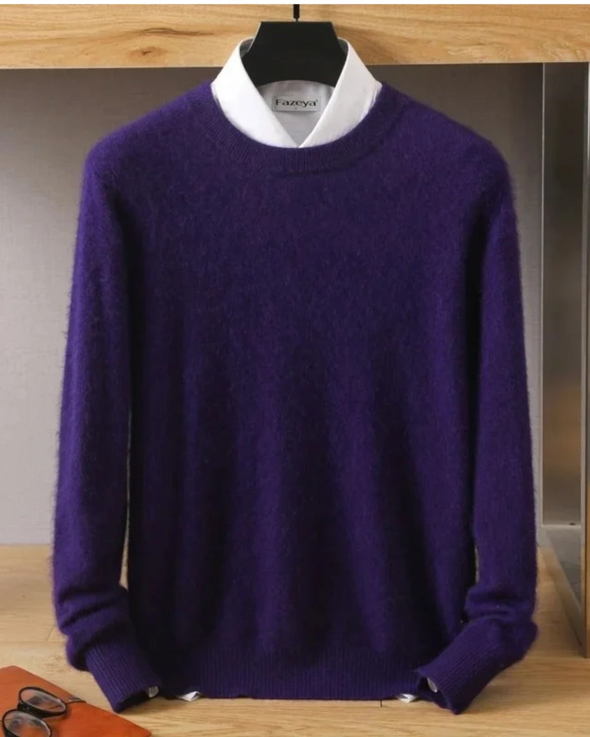 Neck Long-Sleeve Knit Sweater