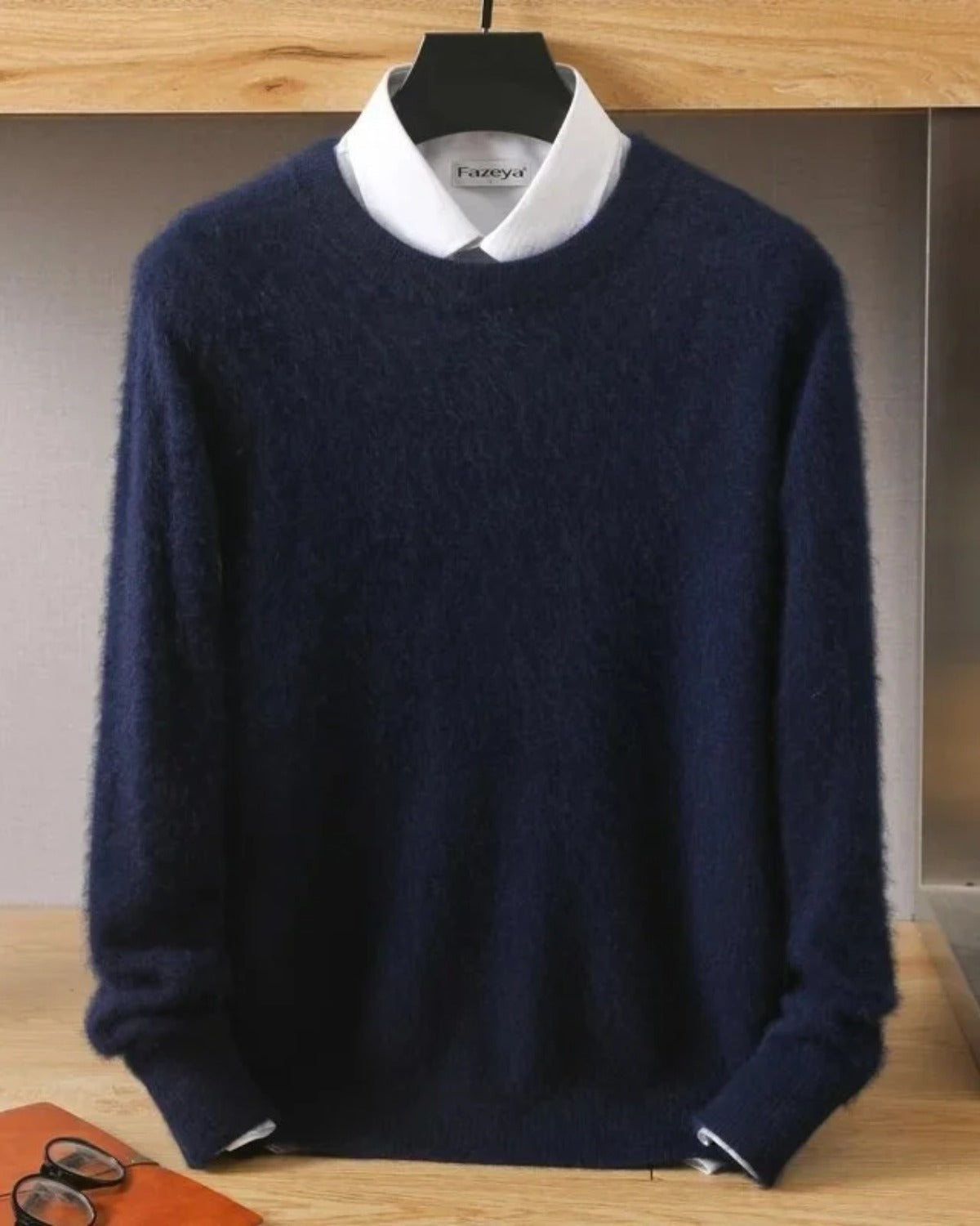 Neck Long-Sleeve Knit Sweater