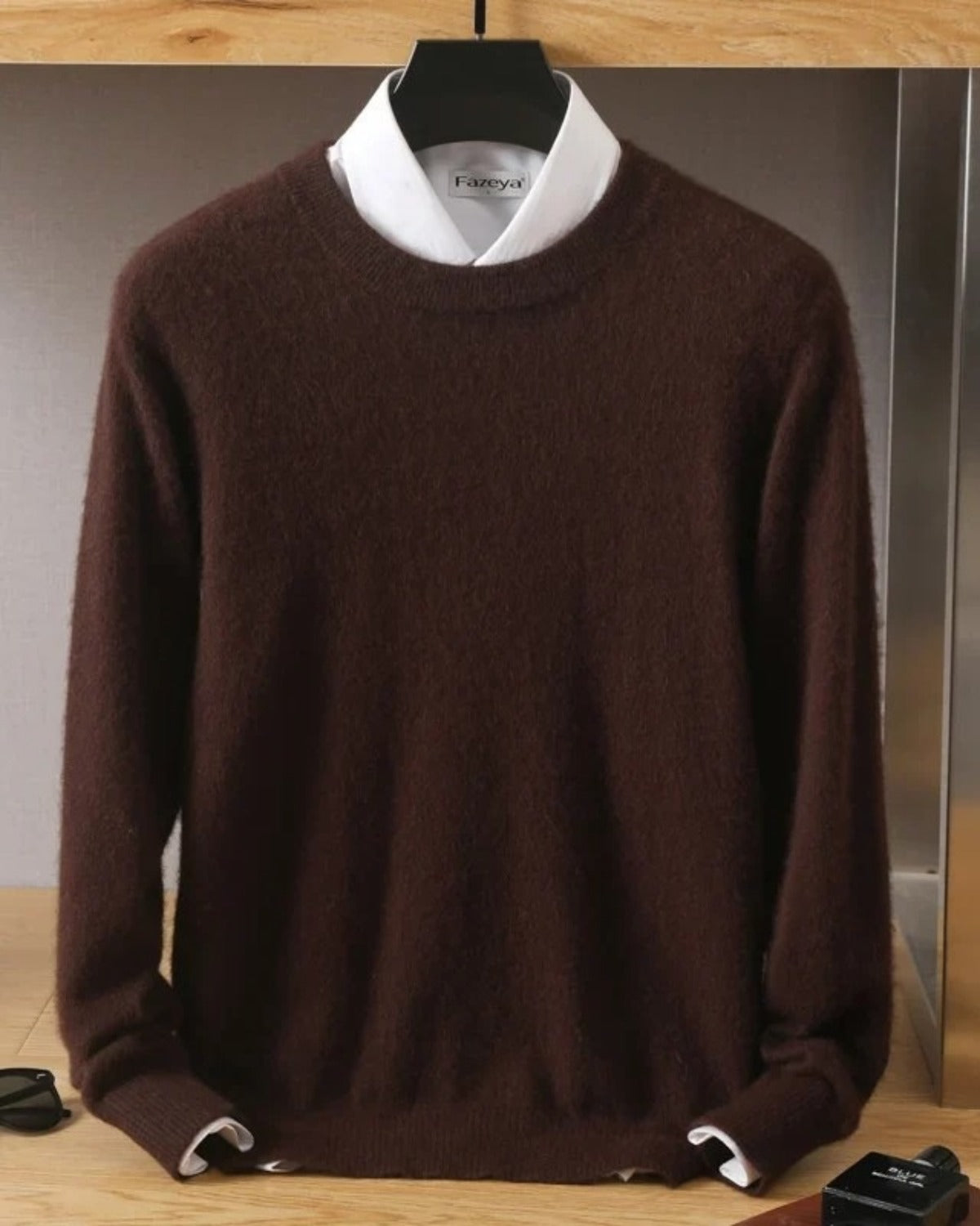 Neck Long-Sleeve Knit Sweater