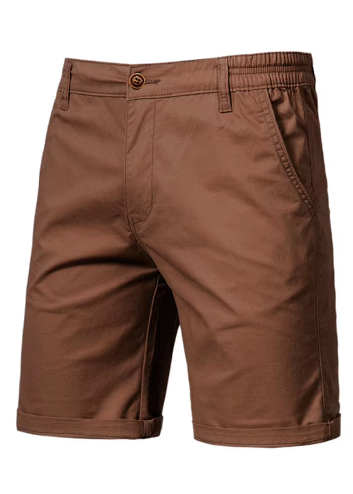 Summer 100% Cotton Solid Shorts Men High Quality Casual Business Social Elastic Waist Men Shorts 10 Colors Beach Shorts