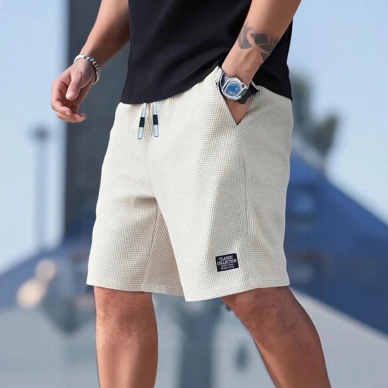 Men'S Shorts, Men'S Casual Pants, Men'S Beach Shorts, Men'S Sports Shorts, New Fashion Textured Fabric, Breathable Pants, Suitable for Both Daily Casual Wear and Sports