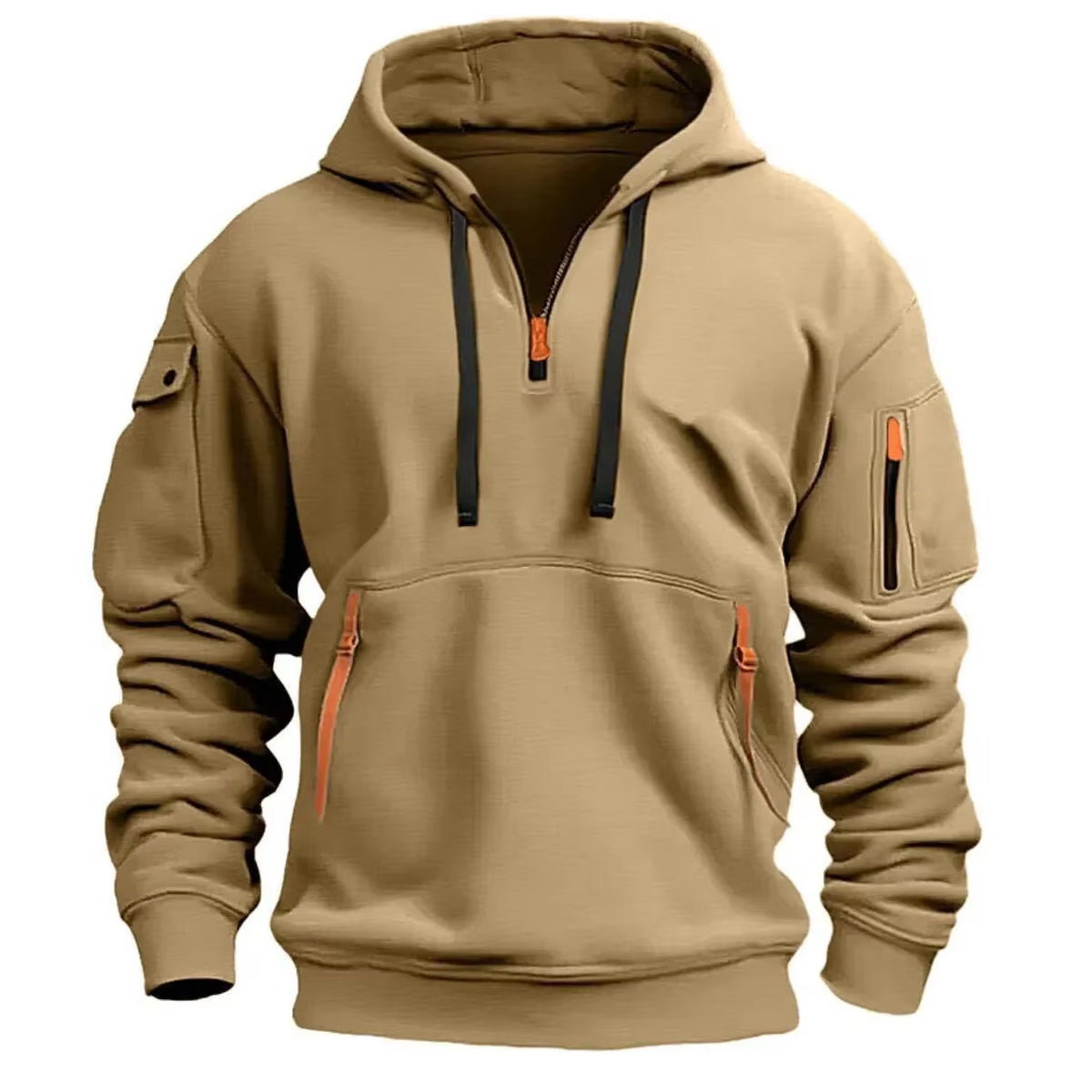 Men'S Jacket Windproof Jacket, Spring and Autumn Long Sleeved Hooded Jacket, S-4XL Casual Patchwork Zippered Cardigan Jacket, Ho