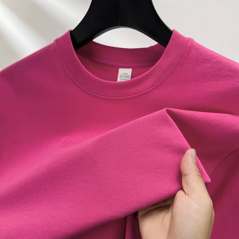 100% Pure Cotton Summer High-End Brand Men'S Short Sleeve round Neck Fashionable Style Half Sleeved Top Breathable T-Shirt