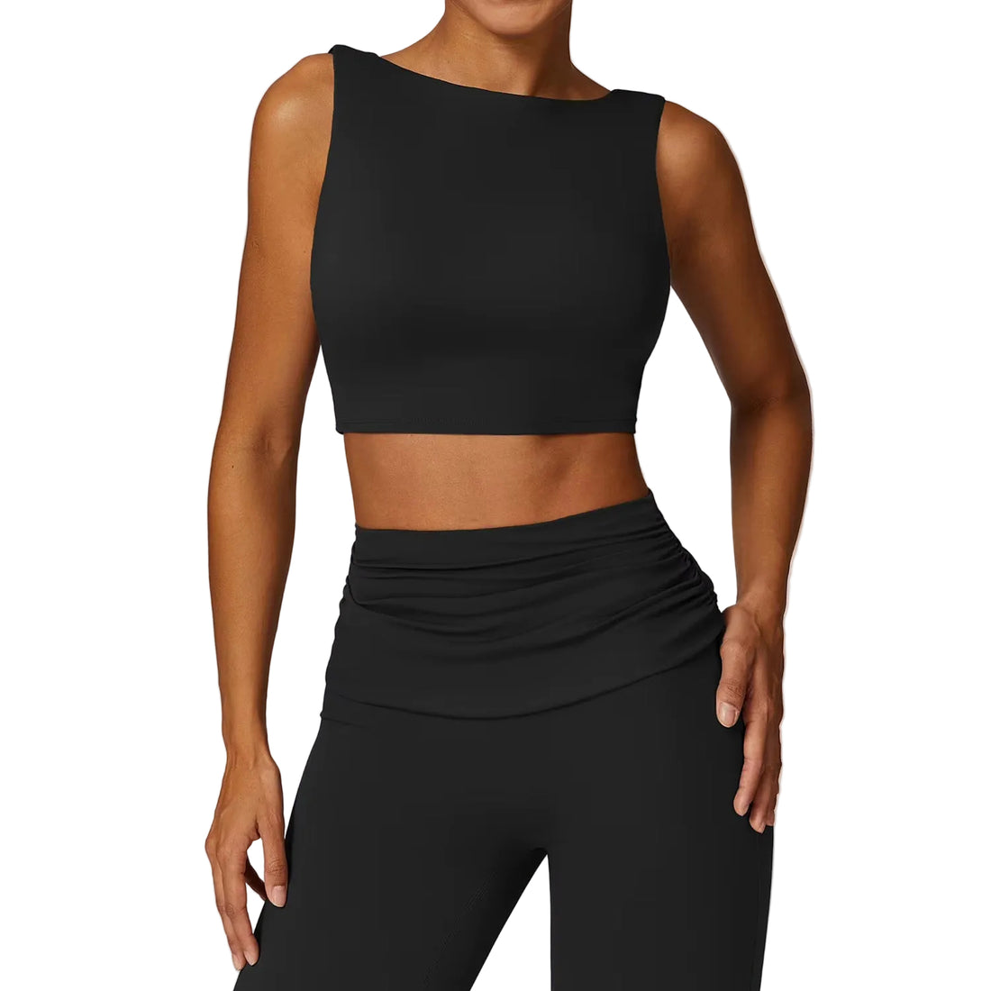 Running Sports Bra Women High Support Open Back Yoga Breathable Slim Fit Fitness Pilates Tank Top with Removable Pads