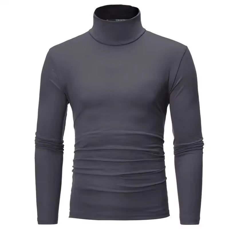 Thermal Underwear Tops Men Winter Clothes Thermal Shirt Autumn Men'S Winter Tights High Neck Thin Slim Fit Long Sleeve T-Shirt