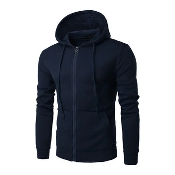 Men'S Fashion Fleece Loose Casual Zipper Hoodie Suitable for Spring and Autumn Wear