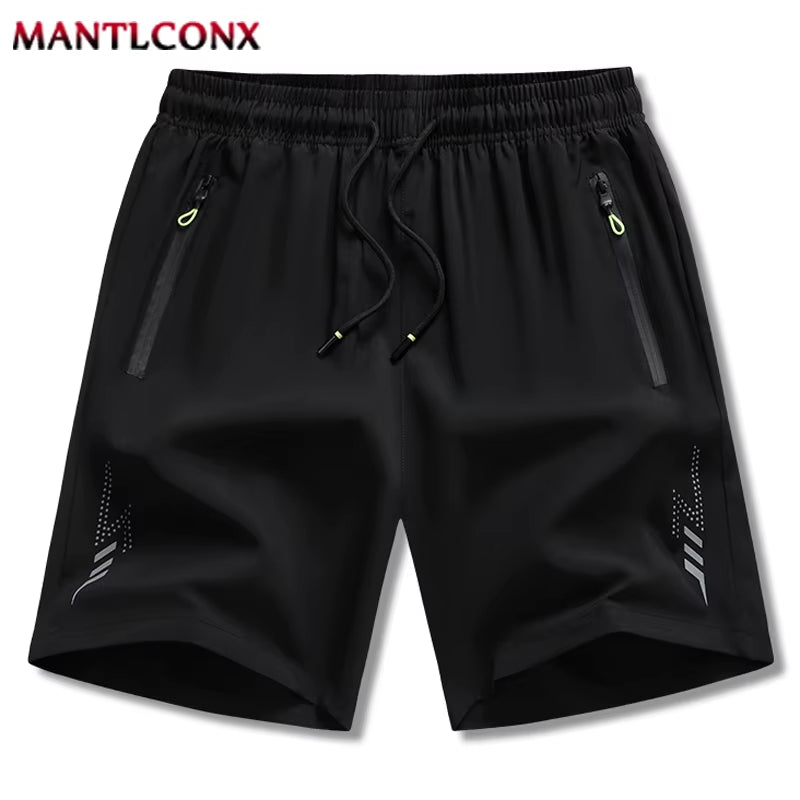 Newest Summer Shorts Men Gym Sport Running Fitness Workout Man Short Pants Breathable Quick-Drying Drawstring Men'S Shorts Black
