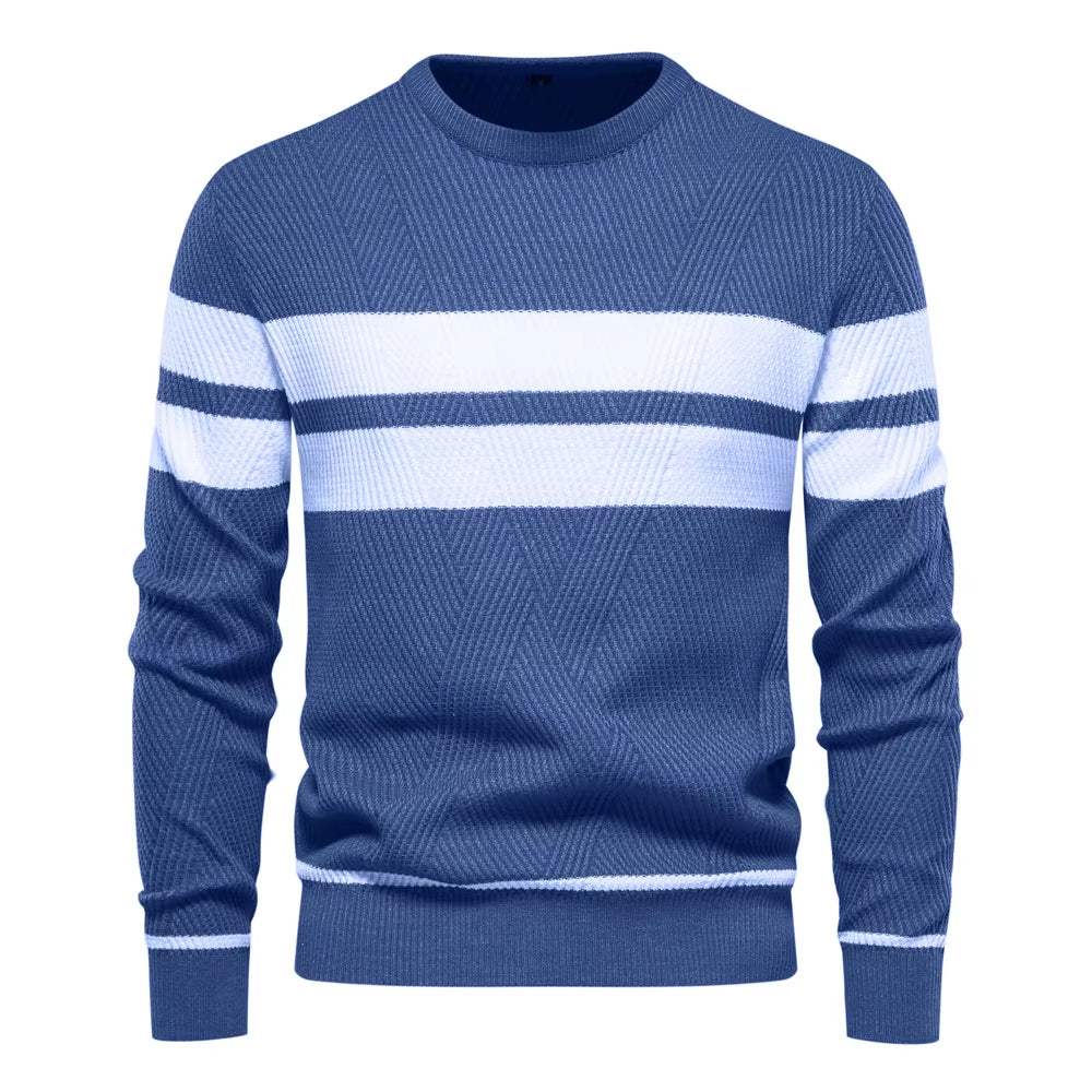 New Autumn Pullover Men'S Sweater O-Neck Patchwork Long Sleeve Warm Slim Sweaters Men Casual Fashion Sweater Men Clothing