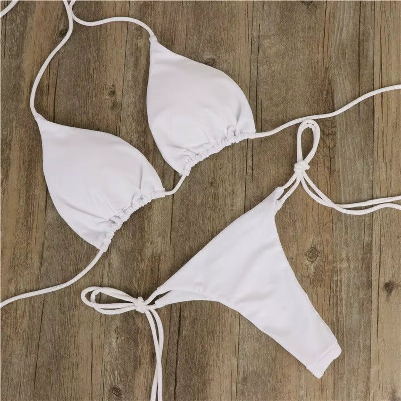 Summer Swimsuit Women Sexy Bikini Set Push-Up Padded Bra Thong Two Pieces Swimwear Beachwear Bathing Suit Female Sexy Swimsuits
