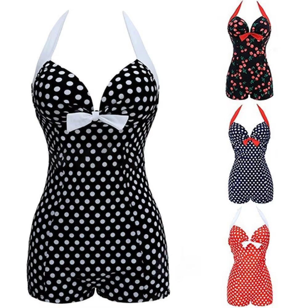 80% HOT SALE Women One-Piece Bathing Suit Dotted Beachwear Push up Monokini Swimsuit Swimwear Women'S Swimwear 2021