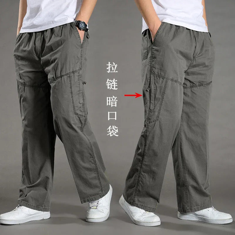 Men'S Cargo Pants Summer Spring Cotton Work Wear New in Large Size 6XL Casual Climbing Joggers Sweatpants Hombre Autumn Trousers