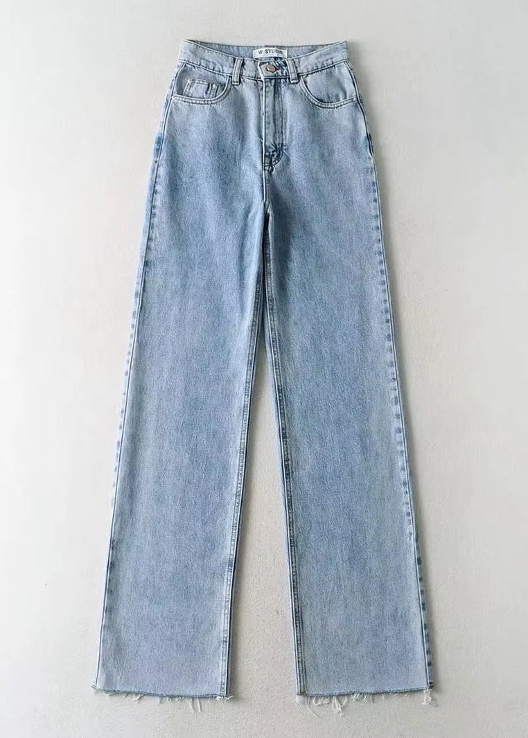 Casual Fashion Straight Leg Women'S Jeans Denim Bottom Harajuku Boyfriend Long High Waist Baggy Jeans Fall Pants