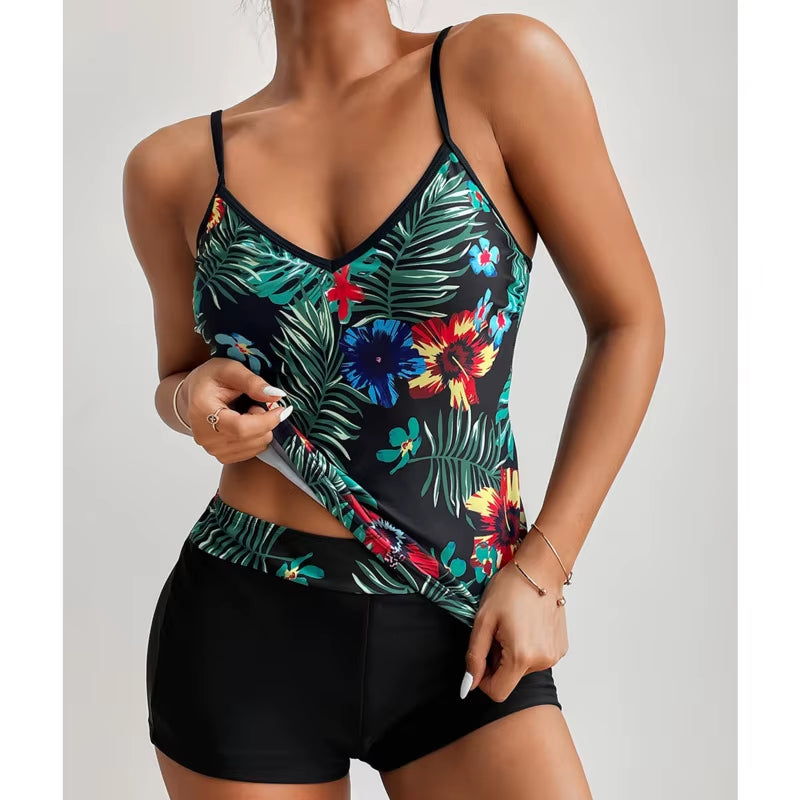 Sexy Large Swimsuits plus Size Tankini Sets Female Swimwear Beach Wear Two-Piece Bathing Suit Sports Pool Women'S Swimming Suit