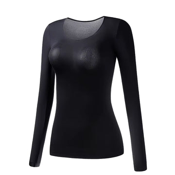 Women'S Thermal Underwear Autumn Winter Bottoming Shirt Long-Sleeved T-Shirt Thin Thermal Top Second Women'S Thermal Skin L-XL