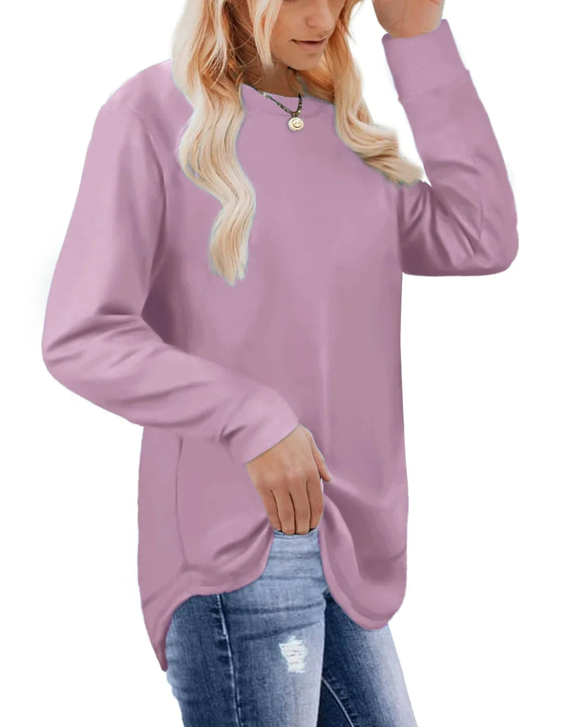 Sweatshirts for Women Crewneck Casual Long Sleeve Shirts Tunic Tops