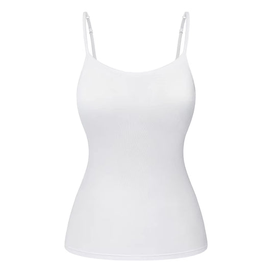 Women'S Cotton Camisole with Shelf Bra Adjustable Spaghetti Strap Tank Top Cami Tanks 2/3 Packs Shapewear Body Shaper