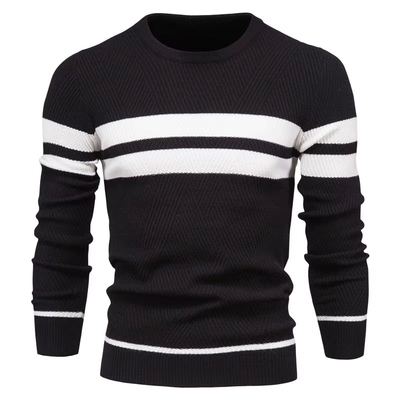 New Autumn Pullover Men'S Sweater O-Neck Patchwork Long Sleeve Warm Slim Sweaters Men Casual Fashion Sweater Men Clothing