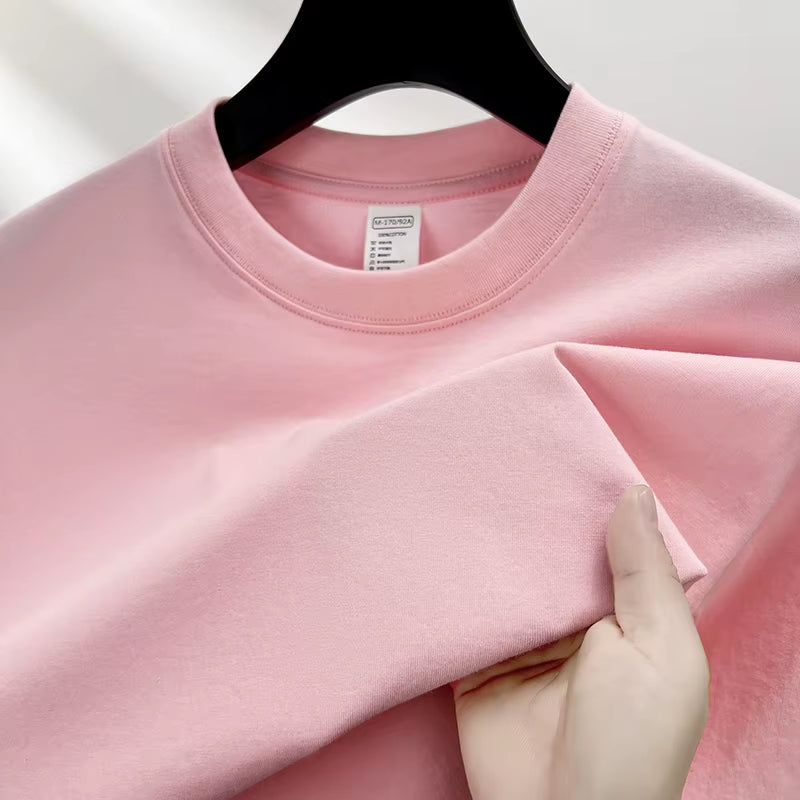 100% Pure Cotton Summer High-End Brand Men'S Short Sleeve round Neck Fashionable Style Half Sleeved Top Breathable T-Shirt