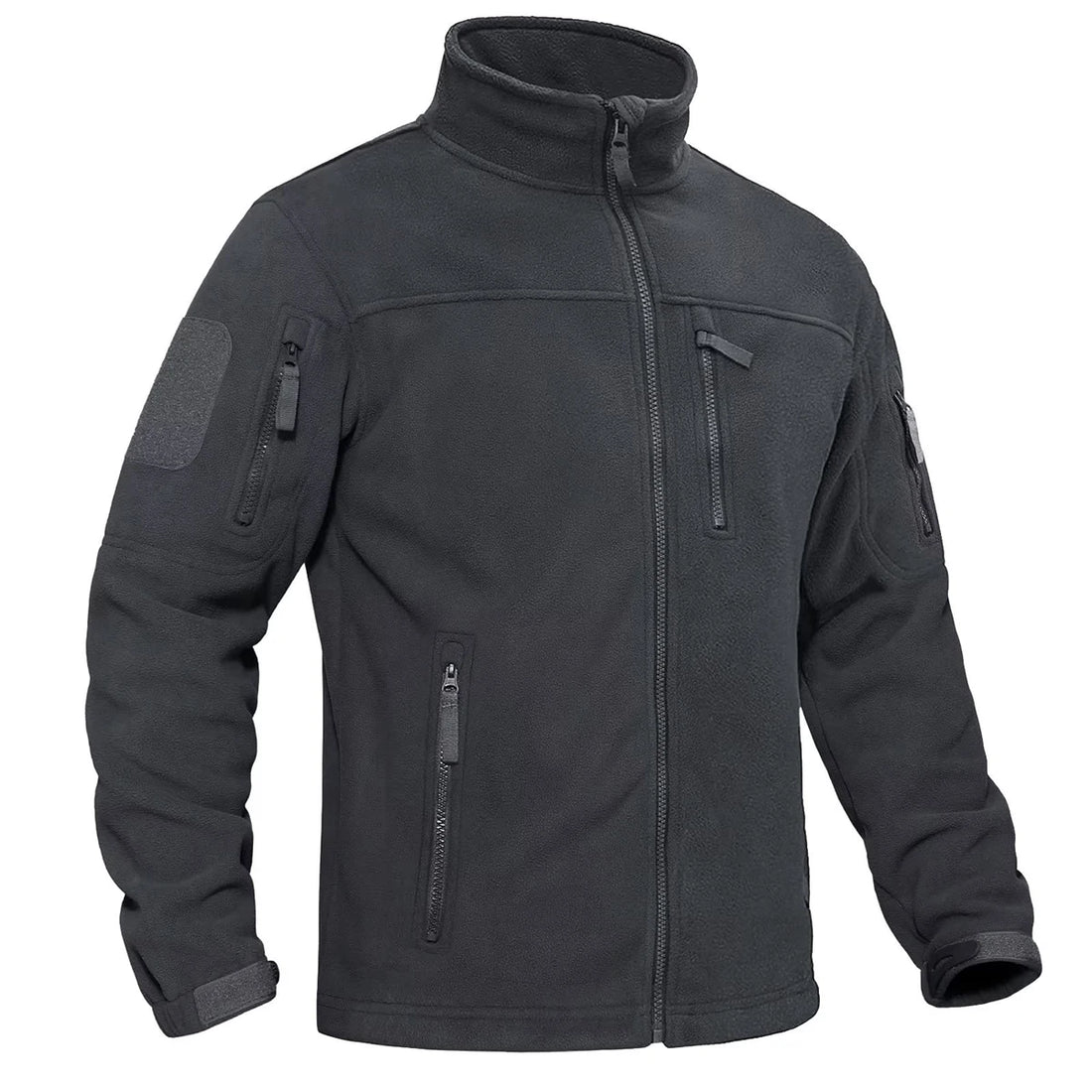 Men'S Fleece Jacket Soft Warmth Windproof Full Zip up Coat Multiple Zipper Pockets Hiking Working Outdoors Windbreaker