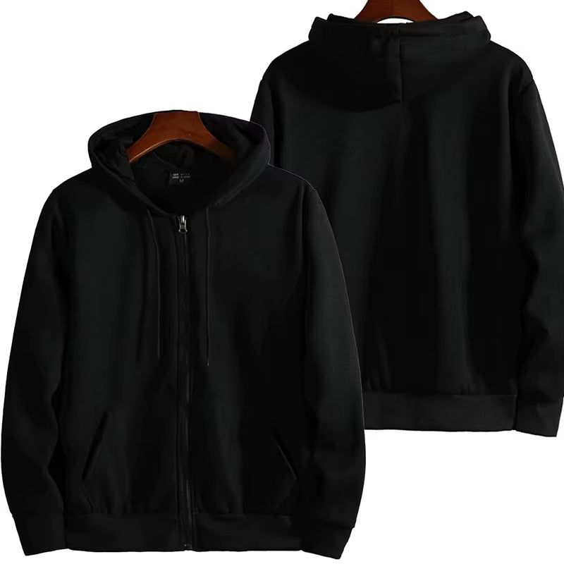 Zipper Hoodies Autumn Winter Men'S New Long Sleeve Hooded Sweatshirt Fashion Casual Male Outfit Sportwear Loose Fit Clothes