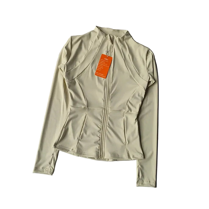 Women Sports Jacket Zip Fitness Yoga Shirt Workout Running Coats Warm Gym Long Sleeve Top Cardigan Slim Tight Jacket Activewear