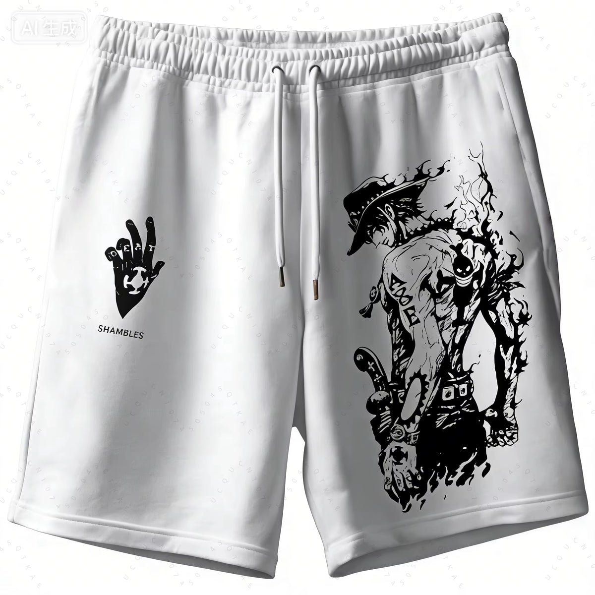 ONE PIECE Animation Luffy Sauron Peripheral Printed Shorts American Summer Men'S Daily Loose Sports Breathable Shorts