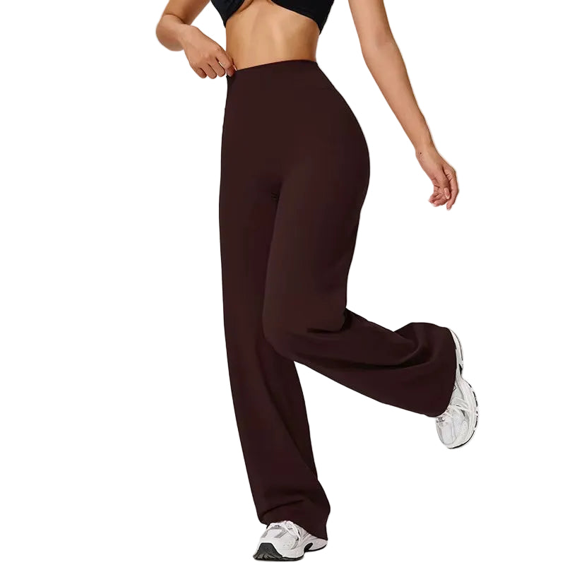 SOISOU High Waist Straight-Leg Pants Ultra Soft Butter Fabric Women'S High Elastic Yoga Pants Running Sport Trousers 8 Colors