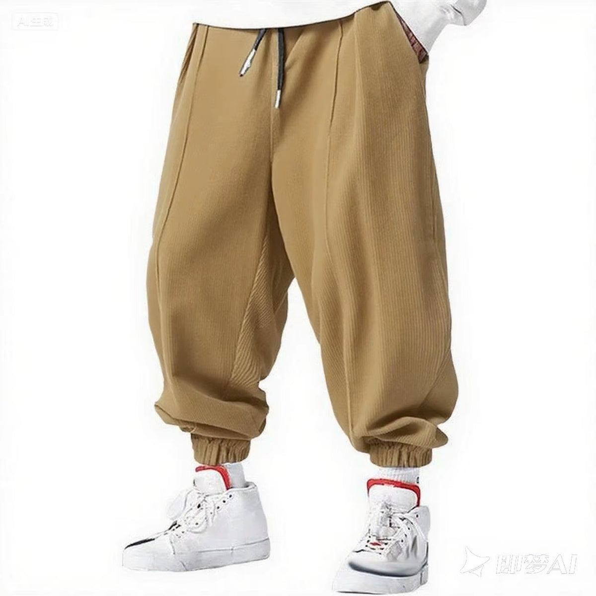 Fall Men'S Casual Loose Drawstring Pants - Fashion High-End Hip-Hop Style Premium Corduroy - Trendy Cuffed Pants