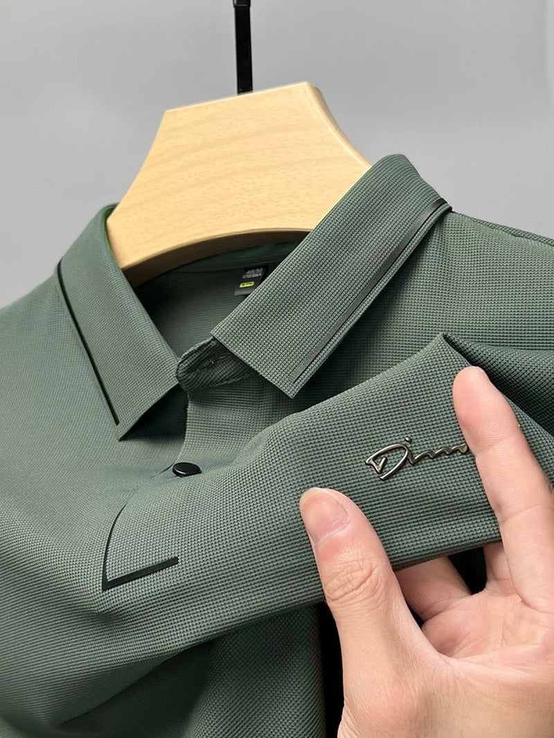 High End Luxury Brand Fashion Hot Diamond Short Sleeve Advanced Printed POLO Shirt Summer New Korean Version Men'S Lapel T-Shirt