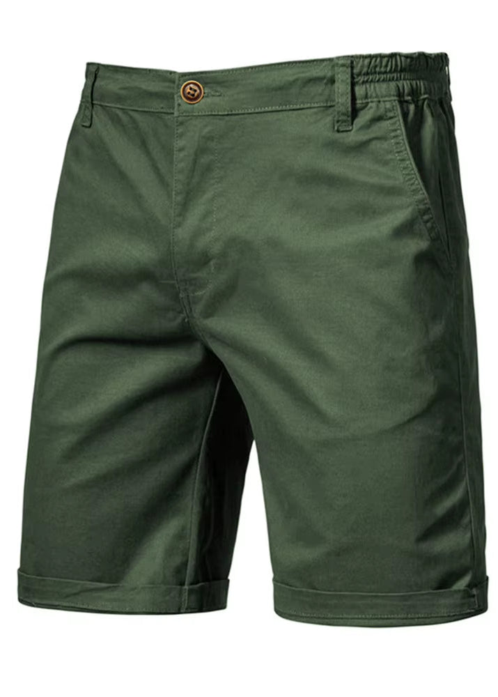 Summer 100% Cotton Solid Shorts Men High Quality Casual Business Social Elastic Waist Men Shorts 10 Colors Beach Shorts