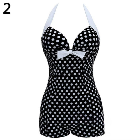 80% HOT SALE Women One-Piece Bathing Suit Dotted Beachwear Push up Monokini Swimsuit Swimwear Women'S Swimwear 2021