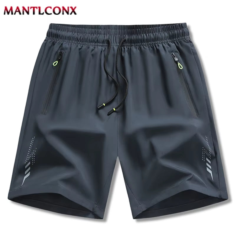Newest Summer Shorts Men Gym Sport Running Fitness Workout Man Short Pants Breathable Quick-Drying Drawstring Men'S Shorts Black