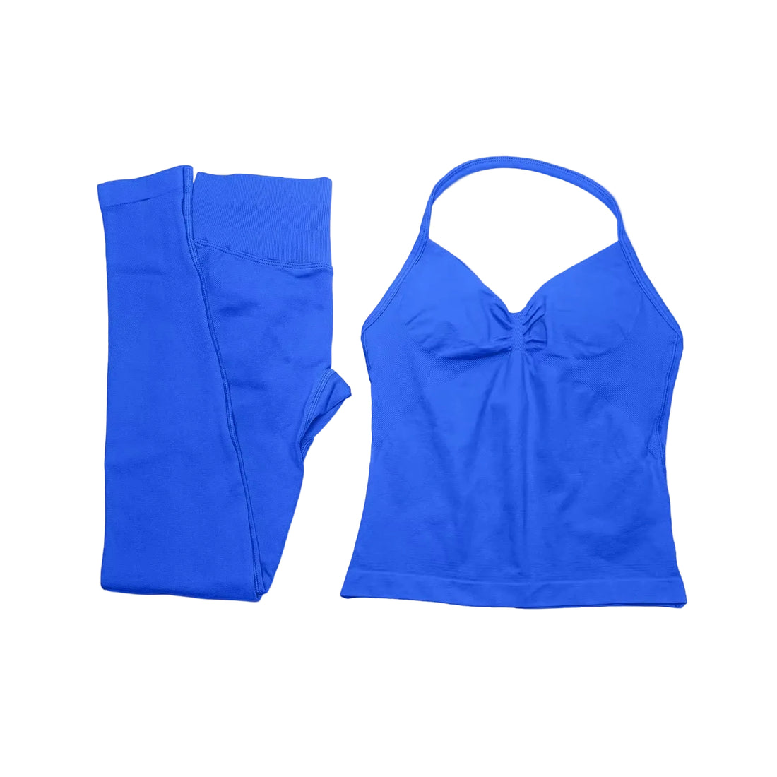 Sportswear Woman Gym Set 2 Piece Workout Longline Strappy Top and Leggings Yoga Pilates Clothing Sports Fitness Suit