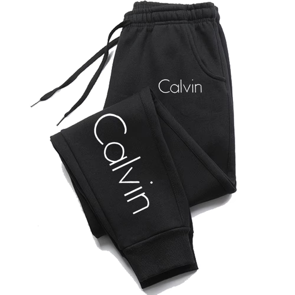 Casual Printed Sports Running Trousers Men Women Autumn Drawstring Long Pants Fitness Solid Sweatpants Unisex Gym Wear