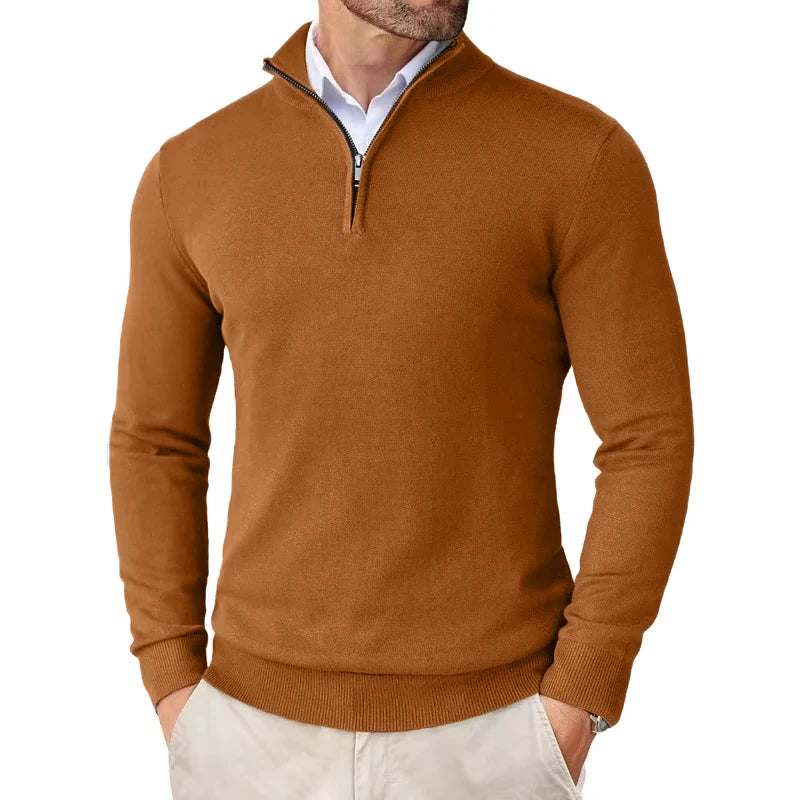 Men'S Quarter Zip up Sweaters Slim Fit Lightweight Pullover Outdoor Mock Neck Tops Half Turtleneck Knitted Streetwear