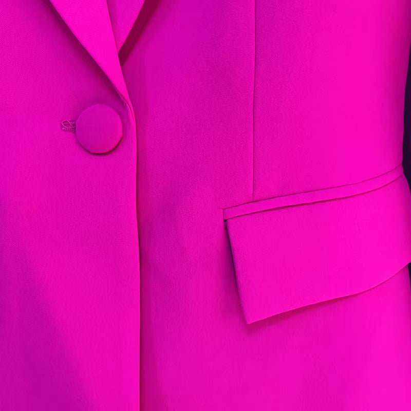 HIGH STREET Newest 2026 Runway Designer Suit Set Women'S Single Button Blazer Flare Pants Suit