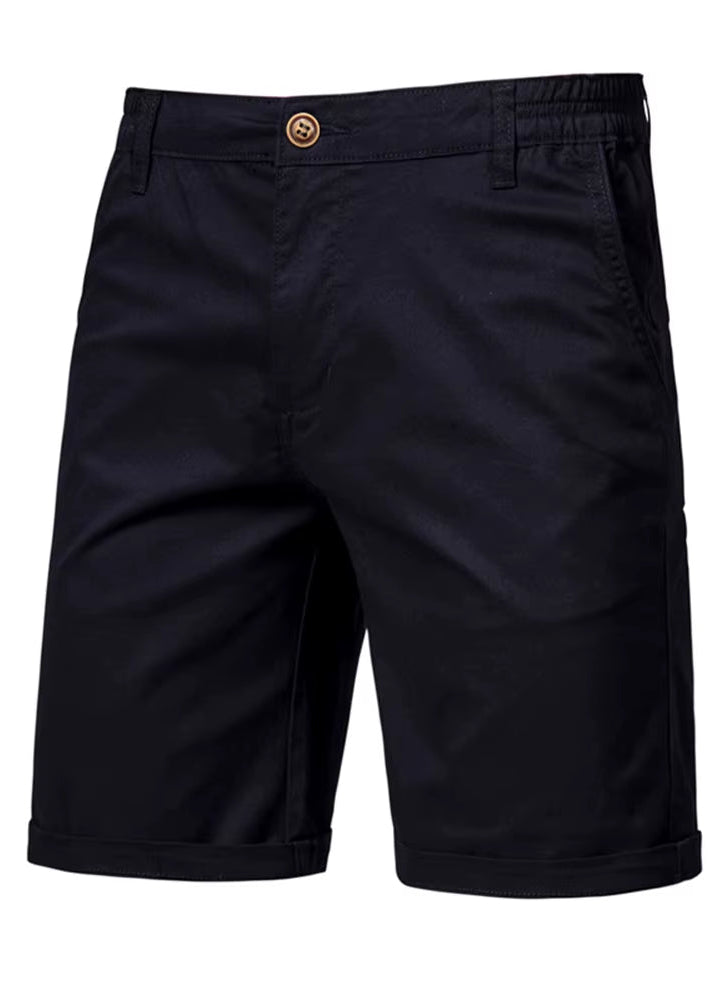 Summer 100% Cotton Solid Shorts Men High Quality Casual Business Social Elastic Waist Men Shorts 10 Colors Beach Shorts