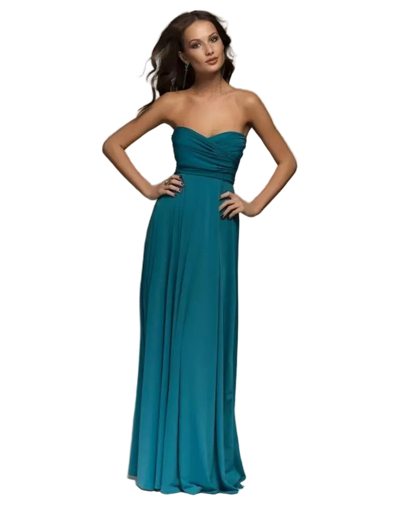 Fashion Multi-Worn V-Neck Vestidos De Fiesta Women Long Dress Sexy Strapped Lady Summer Maxi Dress