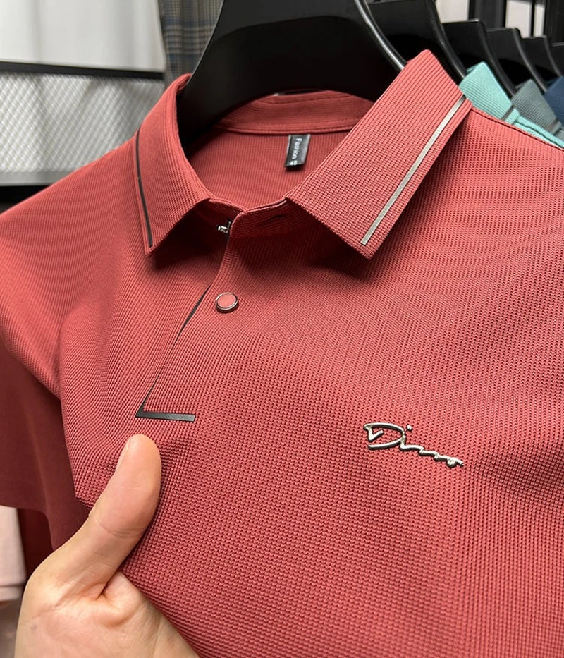 High End Luxury Brand Fashion Hot Diamond Short Sleeve Advanced Printed POLO Shirt Summer New Korean Version Men'S Lapel T-Shirt