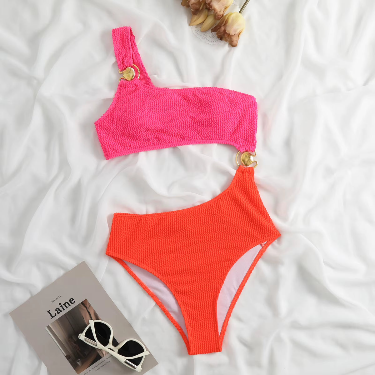 2023 New Dot Print One Piece Swimsuit Women Swimwear Push up Monokini Padded Swim Suit Bandage Bodysuit Bathing Suit Beachwear