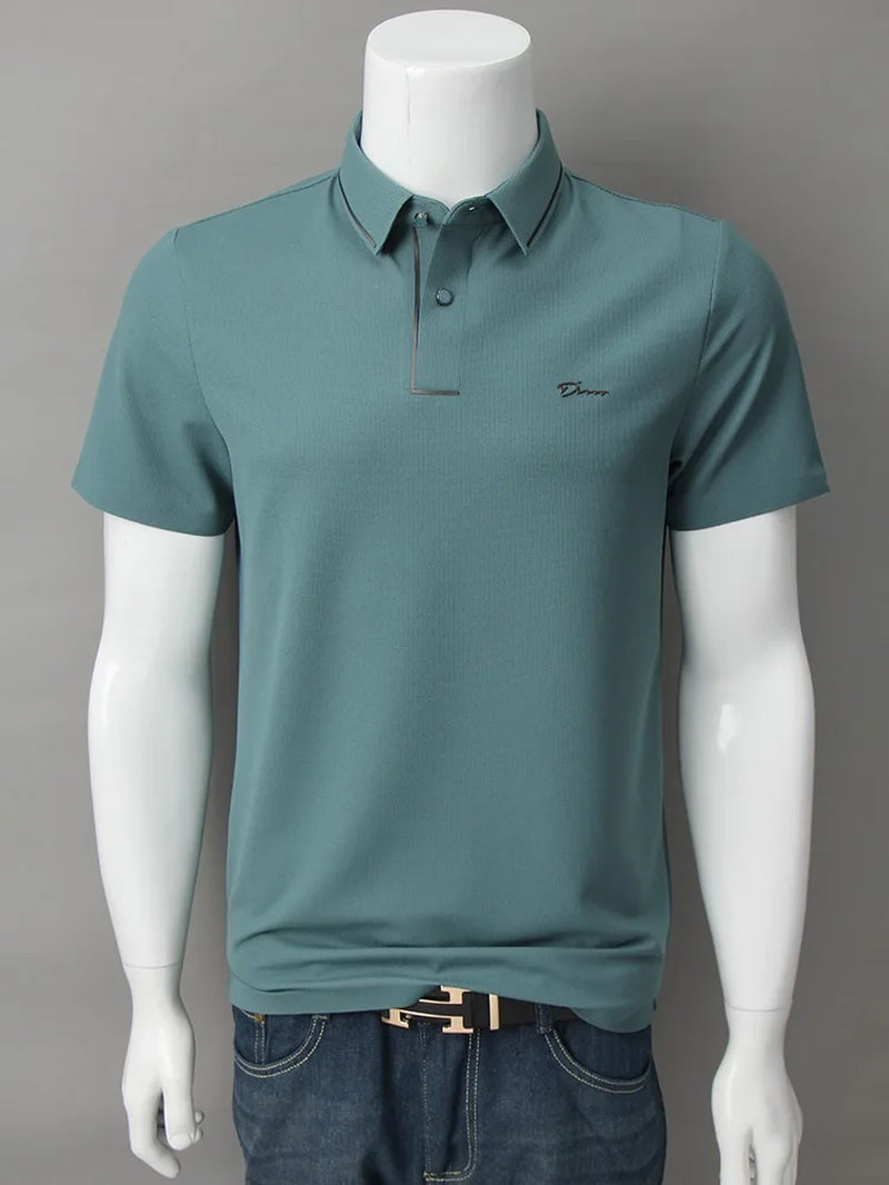 High End Luxury Brand Fashion Hot Diamond Short Sleeve Advanced Printed POLO Shirt Summer New Korean Version Men'S Lapel T-Shirt